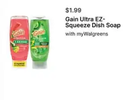 Walgreens Gain Ultra EZ-Squeeze Dish Soap offer