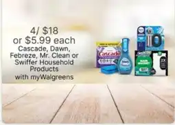 Walgreens Cascade, Dawn, Febreze, Mr. Clean or Swiffer Household Products offer