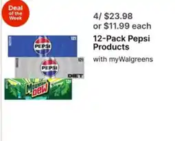 Walgreens 12-Pack Pepsi Products offer