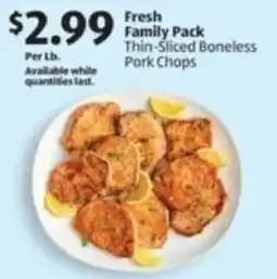 Aldi Fresh Family Pack Thin-Sliced Boneless Pork Chops offer