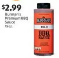Aldi Burman's premium bbq sauce offer