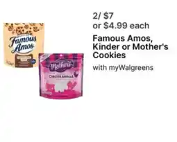 Walgreens Famous Amos, Kinder or Mother's Cookies offer