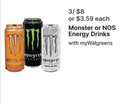 Walgreens Monster or NOS Energy Drinks offer