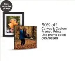 Walgreens Canvas & Custom Framed Prints offer