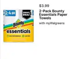 Walgreens Bounty essentials paper towels offer