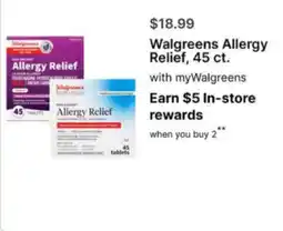 Walgreens Walgreens Allergy Relief offer