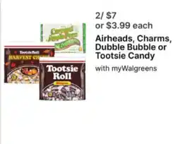 Walgreens Airheads, Charms, Dubble Bubble or Tootsie Candy offer