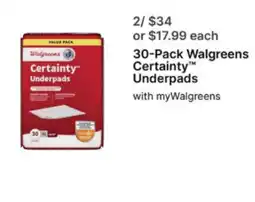 Walgreens Walgreens Certainty Underpads offer