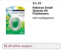 Walgreens Febreze small spaces air fresheners offer