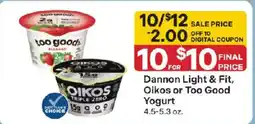 Coborn's Dannon Light & Fit, Oikos or Too Good Yogurt offer