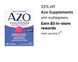 Walgreens Azo Supplements offer