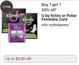 Walgreens U by Kotex or Poise Feminine Care offer