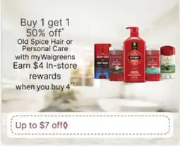 Walgreens Old Spice Hair or Personal Care offer