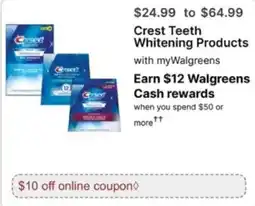 Walgreens Crest Teeth Whitening Products offer