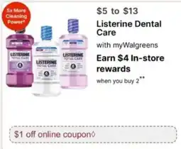 Walgreens Listerine Dental Care offer