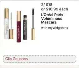Walgreens L'Oréal Paris Voluminous Mascara offer