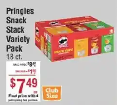 Smart & Final Pringles snack stack variety pack offer