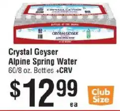 Smart & Final Crystal Geyser Alpine Spring Water offer