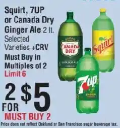 Smart & Final Squirt, 7up or Canada Dry Ginger Ale offer