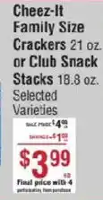 Smart & Final Cheez-it family size crackers offer