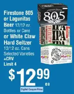 Smart & Final Firestone 805 or Lagunitas Beer or White Claw Hard Seltzer offer