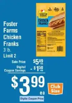 Smart & Final Foster Farms Chicken Franks offer