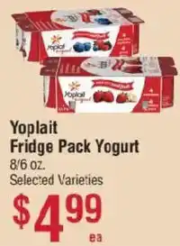 Smart & Final Yoplait fridge pack yogurt offer