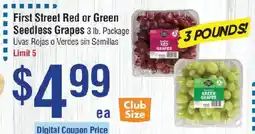Smart & Final First Street Red or Green Seedless Grapes offer