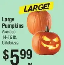 Smart & Final Large Pumpkins offer