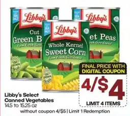 Harp's Market Libby's Select Canned Vegetables offer