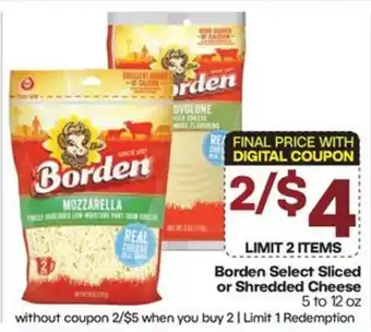 Borden Select Sliced or Shredded Cheese