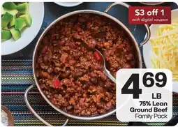Harp's Market 75% Lean Ground Beef Family Pack offer