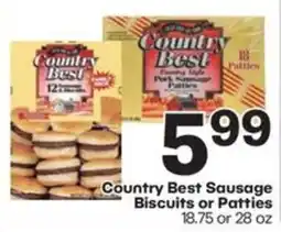 Harp's Market Country Best Sausage Biscuits or Patties offer