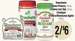 Big Saver Foods Ranchero Queso Fresco, Cacique Crema Mexicana Agria offer