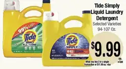 Big Saver Foods Tide Simply Liquid Laundry Detergent offer