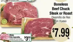 Big Saver Foods Boneless Beef Chuck Steak or Roast offer
