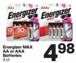 Harp's Market Energizer MAX AA or AAA Batteries offer