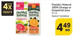 Safeway Florida's Natural orange or grapefruit juice offer
