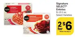 Safeway Signature Select Entrées offer