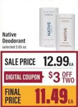 Lowes Foods Native Deodorant offer