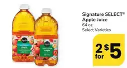 Safeway Signature Select Apple Juice offer
