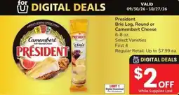 Safeway President Camembert Cheese offer