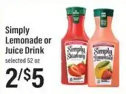 Lowes Foods Simply Lemonade or Juice Drink offer