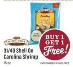 Lowes Foods High Tide 31/40 Shell On Carolina Shrimp offer