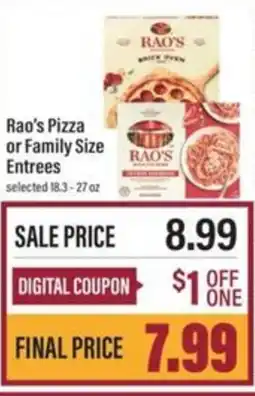 Lowes Foods Rao's Pizza or Family Size Entrees offer