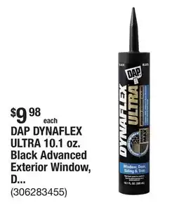 The Home Depot DAP DYNAFLEX ULTRA 10.1 oz. Black Advanced Exterior Window, Door and Siding Sealant offer