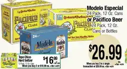Big Saver Foods Modelo Especial 24 Pack, 12 Oz. Cans or Pacifico Beer 24 Pack, 12 Oz. Cans or Bottles offer