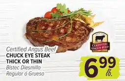 Cermak Fresh Market Certified Angus Beef CHUCK EYE STEAK THICK OR THIN offer