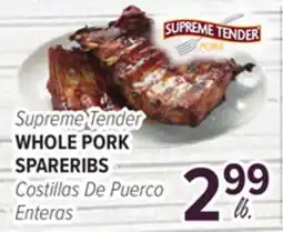 Cermak Fresh Market Supreme Tender WHOLE PORK SPARERIBS offer