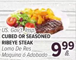 Cermak Fresh Market US. Gov't Insp. CUBED OR SEASONED RIBEYE STEAK offer